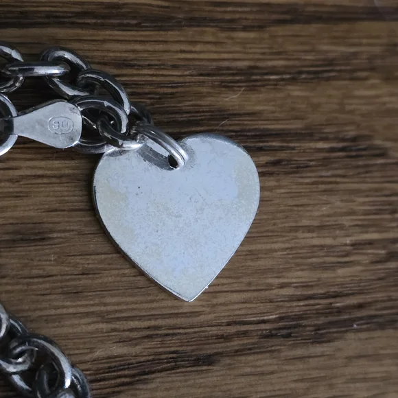 Sterling Silver Heart Charm Bracelet - Picture 5 of 9